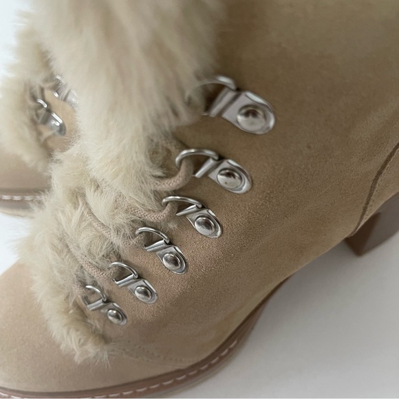 Steve Madden Sand Suede Scoops Faux Fur Platform Bootie- New In Box- Reemoly - Picture 12 of 16